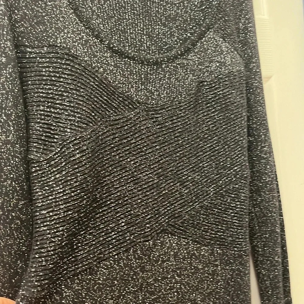 White House black market, midnight, black sparkle, sweater dress size Medium - Picture 3 of 9
